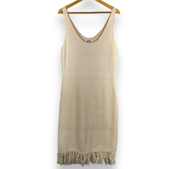 Future Collective x Alani Noelle Crochet Fringe Column Dress, Cream, Size 1X - Picture 4 of 14